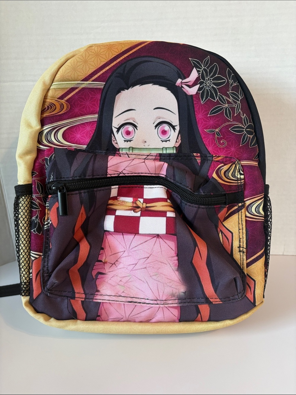 Demon Slayer Nezuko Backpack‎ in Pink, Black and Yellow